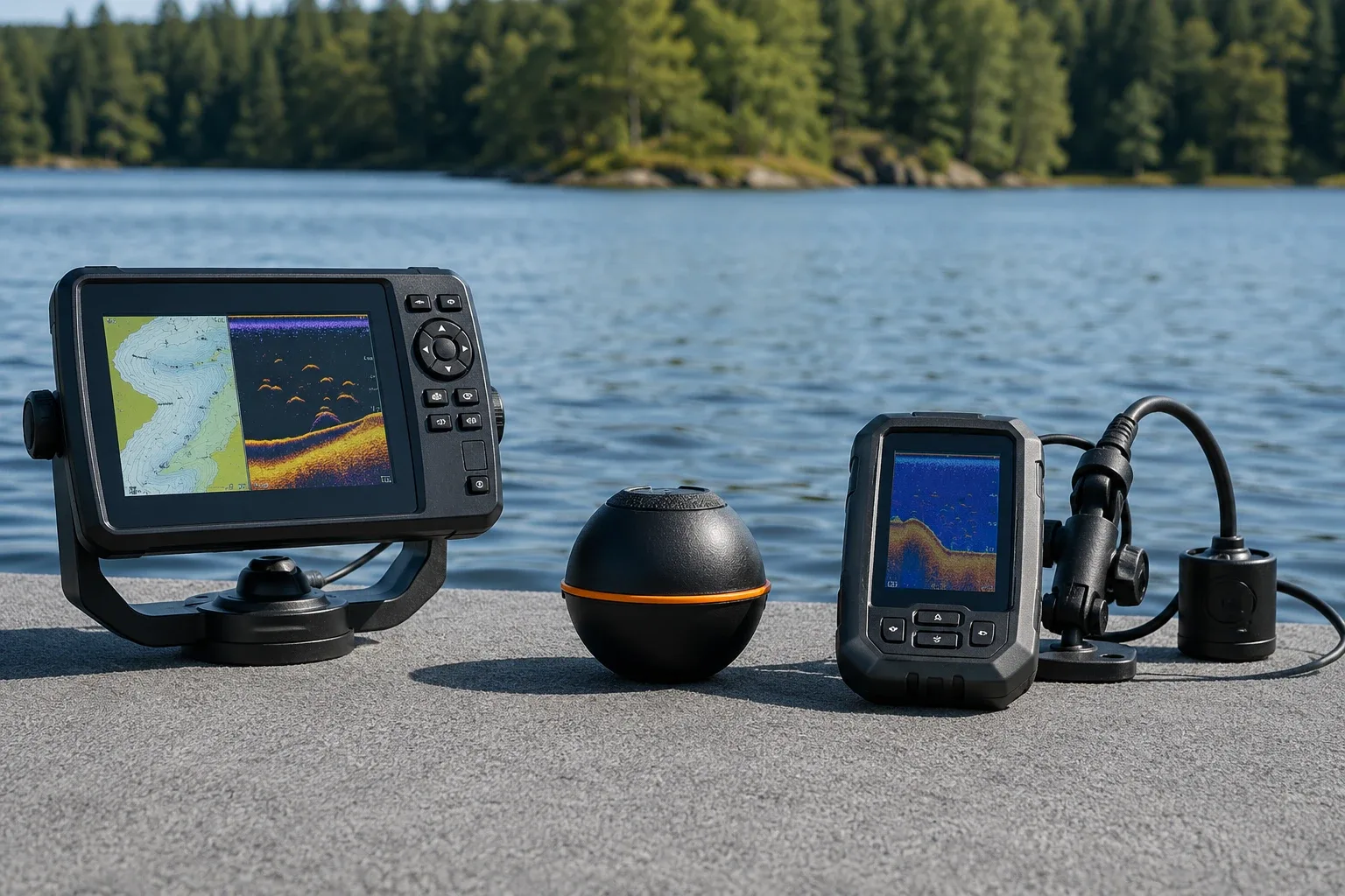 Comparaison entre un sondeur GPS fixe pour bateau et un sondeur portable pour kayak